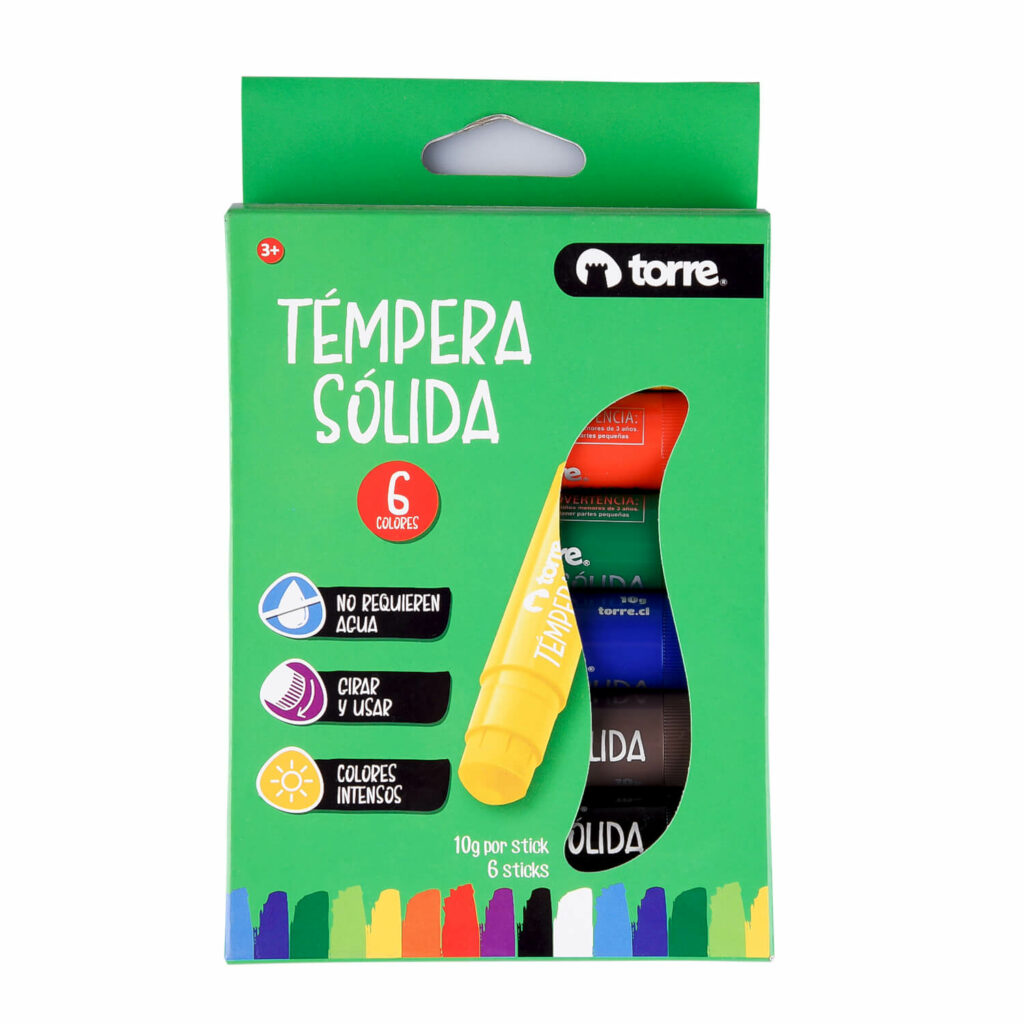 Tempera Solida 6 Colores