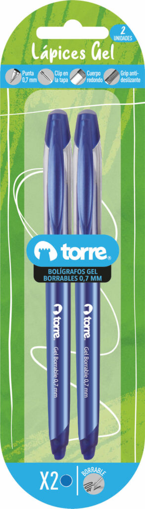 Blister Bolígrafo Gel Borrables X2 Azul