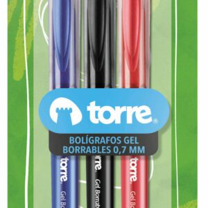 Blister Bolígrafo Gel Borrable 3 Unidades