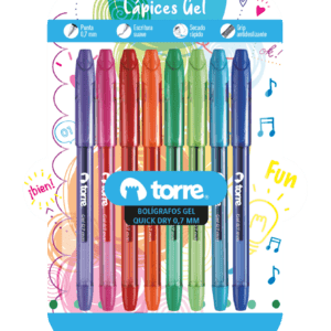 Blister 8 Boligrafo Gel Quick Dry 0.7 Mm Colores Fun