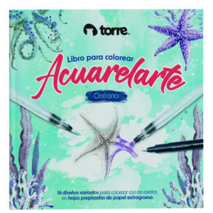 Libro Colorear Acuarelarte Océano-Bosque-Botánico 16 Hjs.