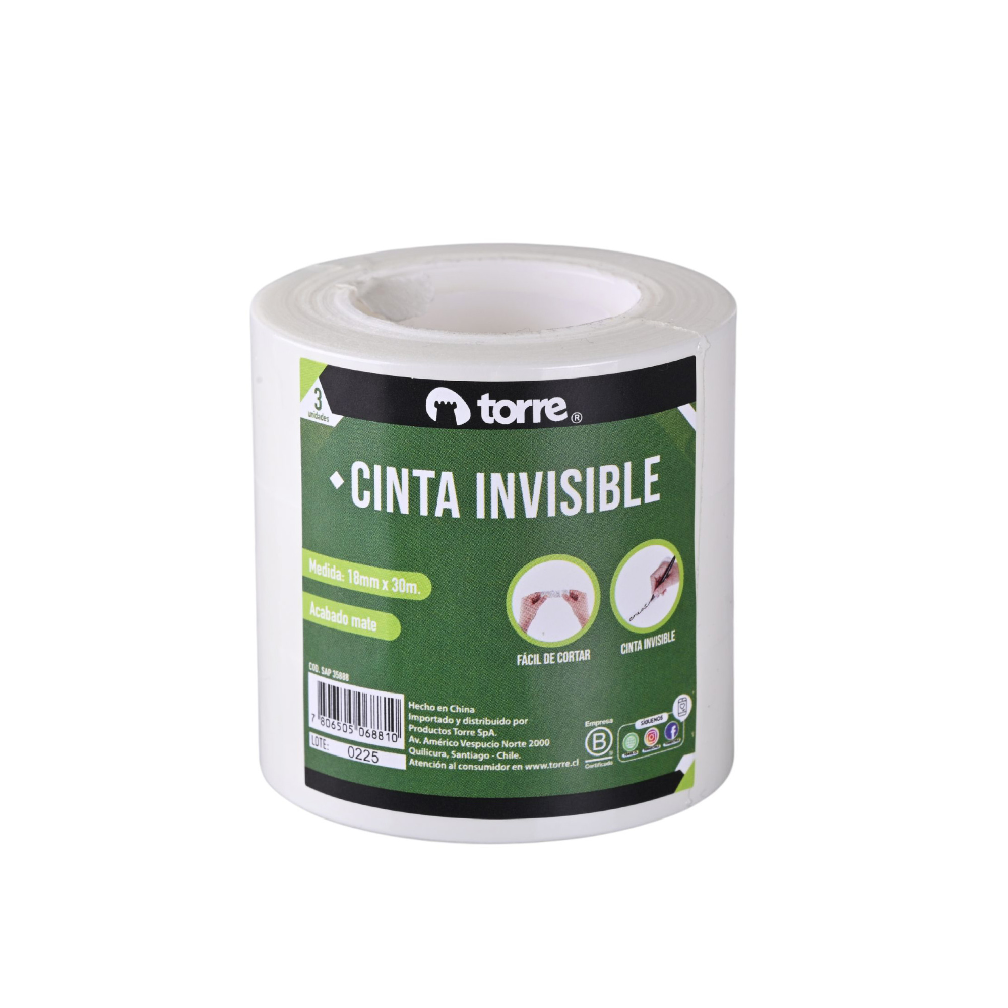 Cinta Invisible Set 3 Unidades 18Mmx30M Torre | Torre