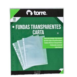 Funda Carta Transparente 10 Unidades Torre