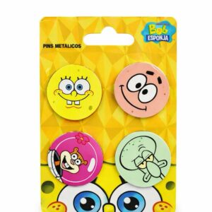 Set 4 Pins Metalicos Bob Esponja 2.0 Torre